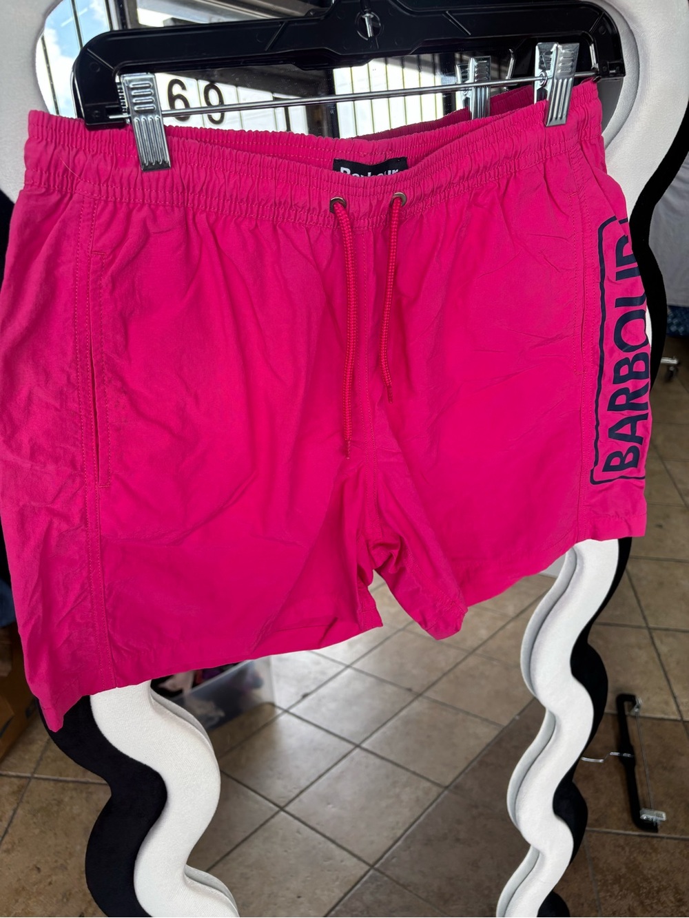 Barbour Hot Pink Men's Swim Shorts with Side Logo
